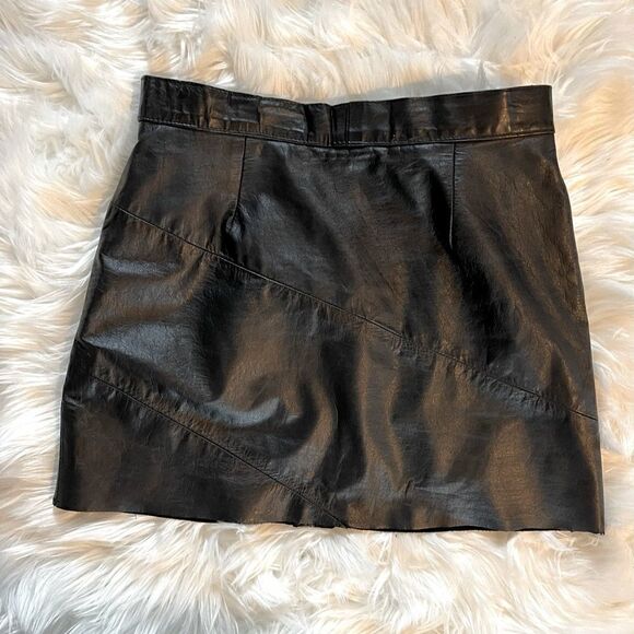 VTG U.S. Leather Mini Skirt || SZ 11-12 - Picture 1 of 10